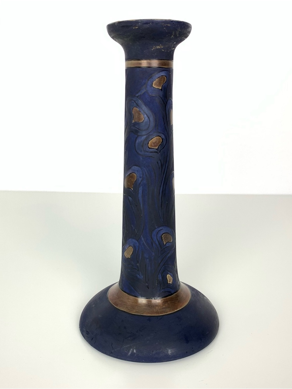 Antique B&C Limoges Handpainted Candle Holder France J. Trudel Floral 1920’s